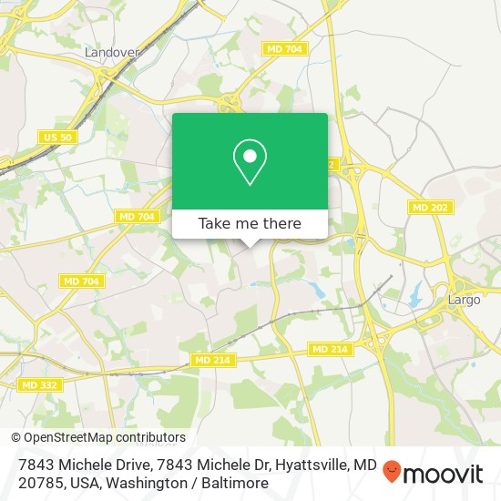 Mapa de 7843 Michele Drive, 7843 Michele Dr, Hyattsville, MD 20785, USA