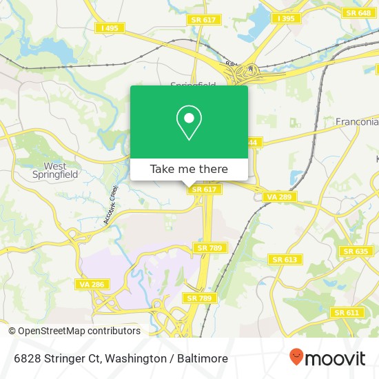 Mapa de 6828 Stringer Ct, Springfield, VA 22150