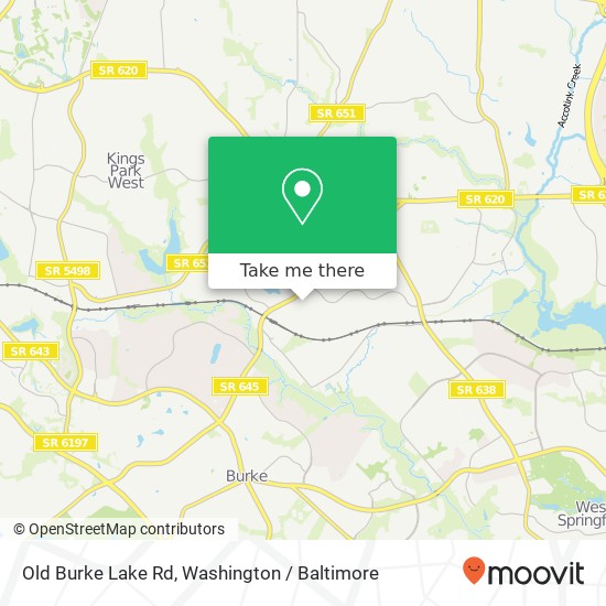 Mapa de Old Burke Lake Rd, Burke, VA 22015