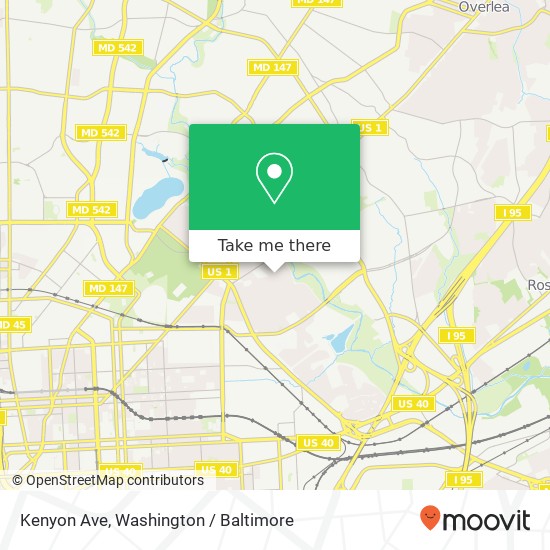 Kenyon Ave, Baltimore, MD 21213 map