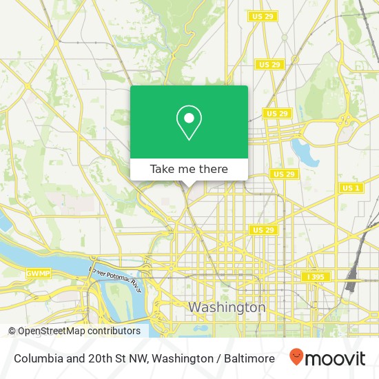 Columbia and 20th St NW, Washington, DC 20009 map