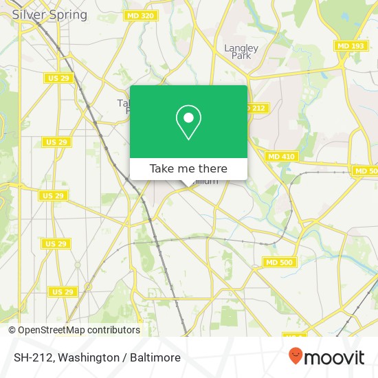 Mapa de SH-212, Hyattsville, MD 20782