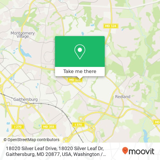 18020 Silver Leaf Drive, 18020 Silver Leaf Dr, Gaithersburg, MD 20877, USA map