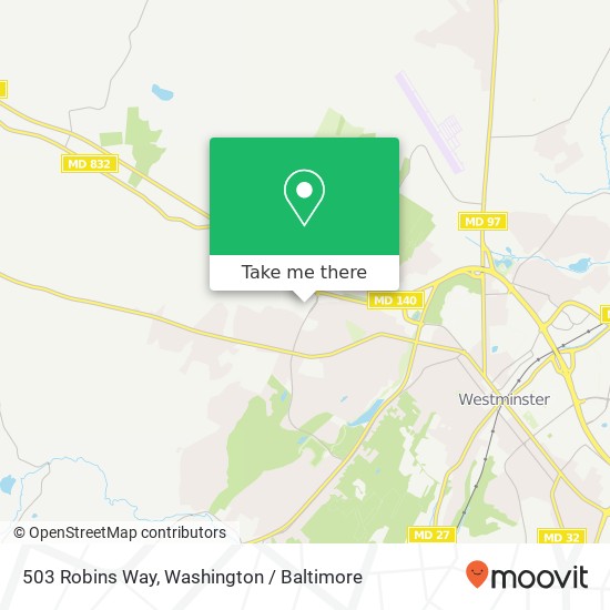 Mapa de 503 Robins Way, Westminster, MD 21158