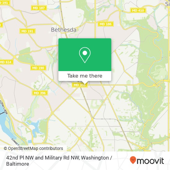 Mapa de 42nd Pl NW and Military Rd NW, Washington, DC 20015
