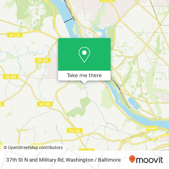 37th St N and Military Rd, Arlington, VA 22207 map