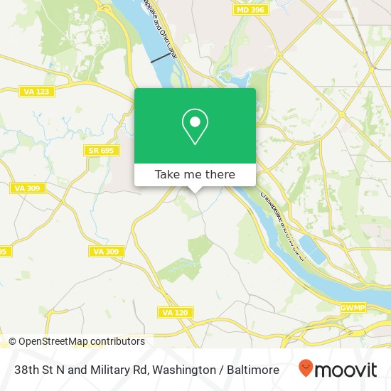 Mapa de 38th St N and Military Rd, Arlington, VA 22207