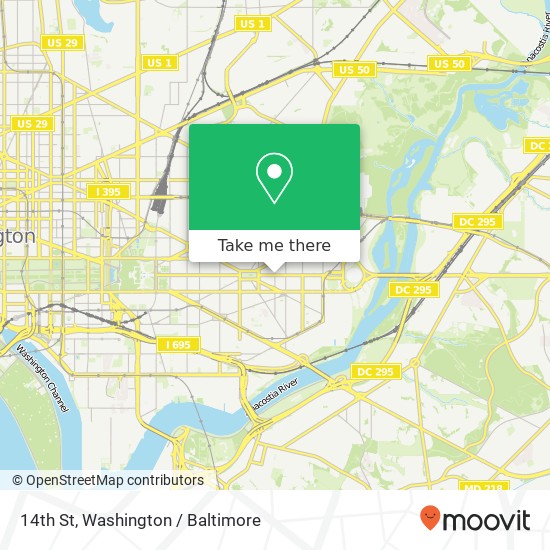 Mapa de 14th St, Washington, DC 20003