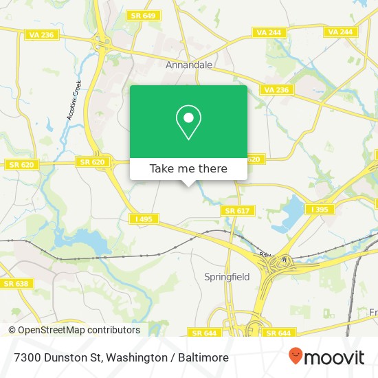 Mapa de 7300 Dunston St, Springfield, VA 22151