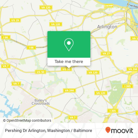Mapa de Pershing Dr Arlington, Arlington, VA 22204