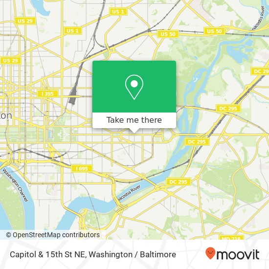 Mapa de Capitol & 15th St NE, Washington, DC 20002