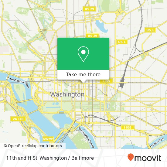 Mapa de 11th and H St, Washington, DC 20001