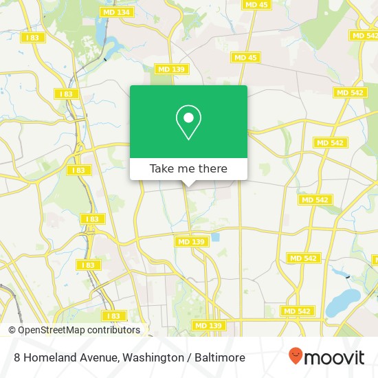 Mapa de 8 Homeland Avenue, 8 Homeland Ave, Baltimore, MD 21212, USA