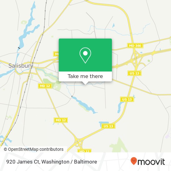Mapa de 920 James Ct, Salisbury, MD 21804