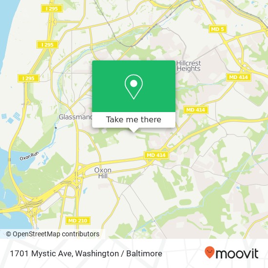 Mapa de 1701 Mystic Ave, Oxon Hill, MD 20745