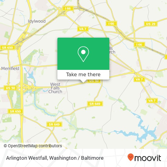 Mapa de Arlington Westfall, Falls Church, VA 22042