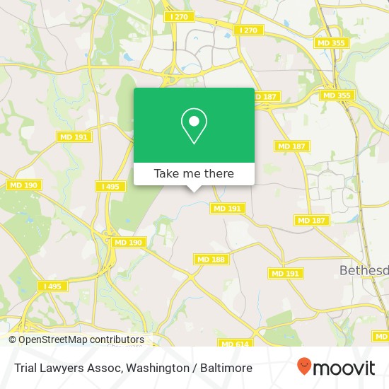 Mapa de Trial Lawyers Assoc, 6621 Lybrook Ct