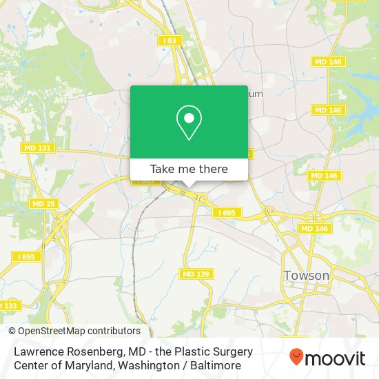 Mapa de Lawrence Rosenberg, MD - the Plastic Surgery Center of Maryland, 1304 Bellona Ave