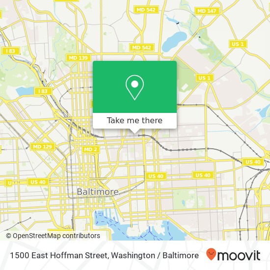 Mapa de 1500 East Hoffman Street, 1500 E Hoffman St, Baltimore, MD 21213, USA