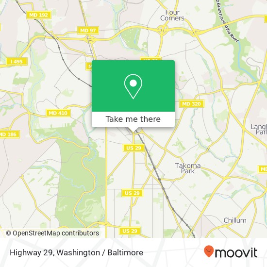 Mapa de Highway 29, Silver Spring, MD 20910