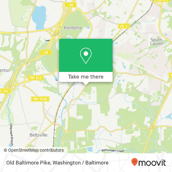 Old Baltimore Pike, Beltsville, MD 20705 map