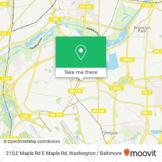 Mapa de 210,E Maple Rd E Maple Rd, Linthicum Heights, MD 21090