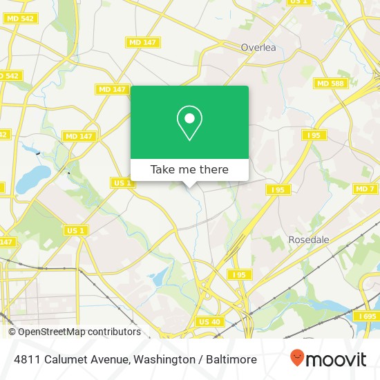 Mapa de 4811 Calumet Avenue, 4811 Calumet Ave, Baltimore, MD 21206, USA