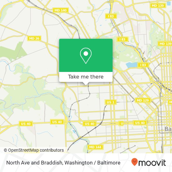 North Ave and Braddish, Baltimore, MD 21216 map
