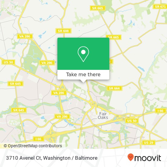 Mapa de 3710 Avenel Ct, Fairfax, VA 22033