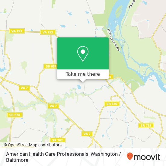 Mapa de American Health Care Professionals, 975 Millwood Rd