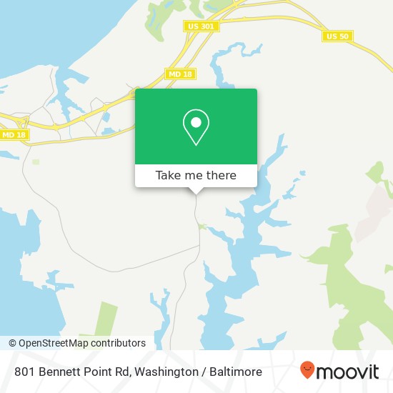 Mapa de 801 Bennett Point Rd, Queenstown, MD 21658