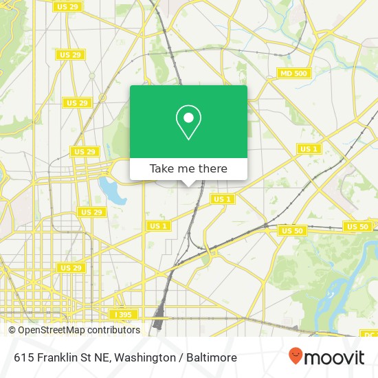 Mapa de 615 Franklin St NE, Washington, DC 20017
