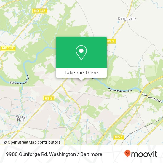 Mapa de 9980 Gunforge Rd, Perry Hall, MD 21128