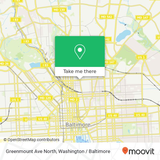 Greenmount Ave North, Baltimore, MD 21202 map