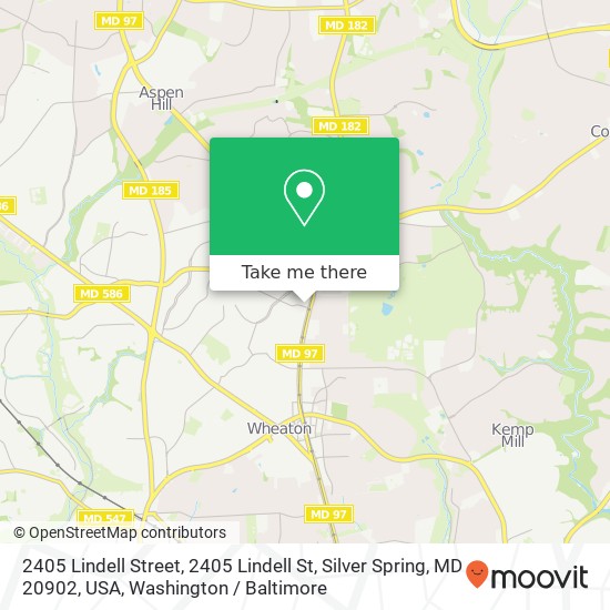 2405 Lindell Street, 2405 Lindell St, Silver Spring, MD 20902, USA map