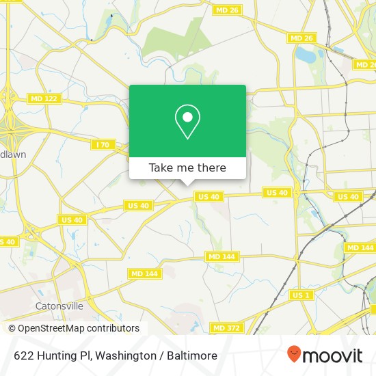 Mapa de 622 Hunting Pl, Baltimore, MD 21229