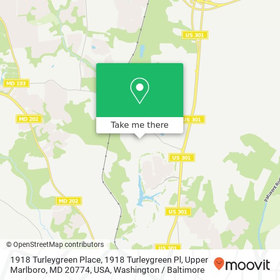 Mapa de 1918 Turleygreen Place, 1918 Turleygreen Pl, Upper Marlboro, MD 20774, USA