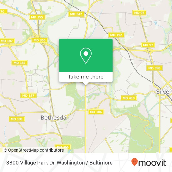 Mapa de 3800 Village Park Dr, Chevy Chase, MD 20815