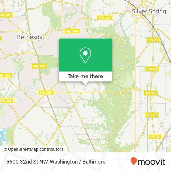 Mapa de 5500 32nd St NW, Washington, DC 20015