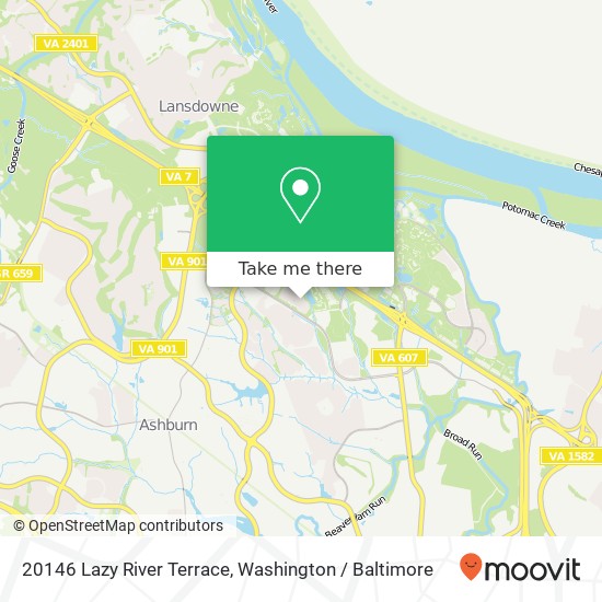 Mapa de 20146 Lazy River Terrace, 20146 Lazy River Terrace, Ashburn, VA 20147, USA
