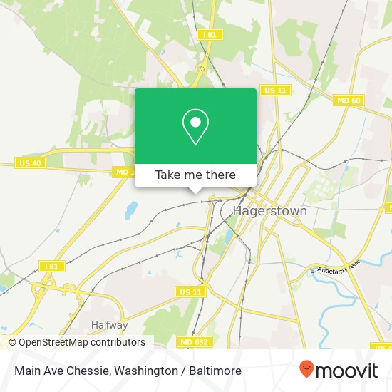 Mapa de Main Ave Chessie, Hagerstown, MD 21740