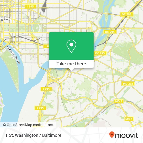 Mapa de T St, Washington, DC 20020