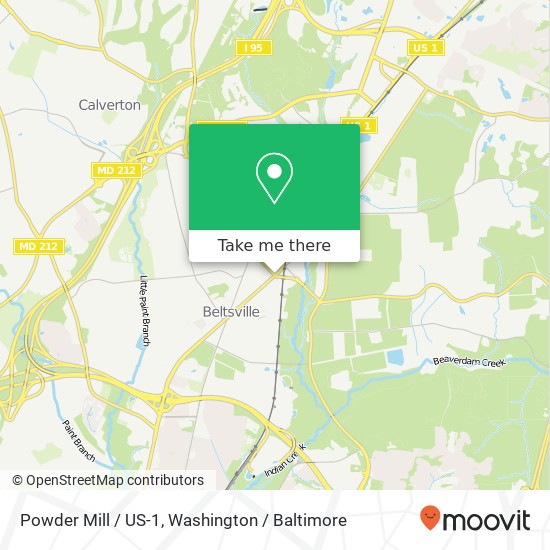 Mapa de Powder Mill / US-1, Beltsville, MD 20705