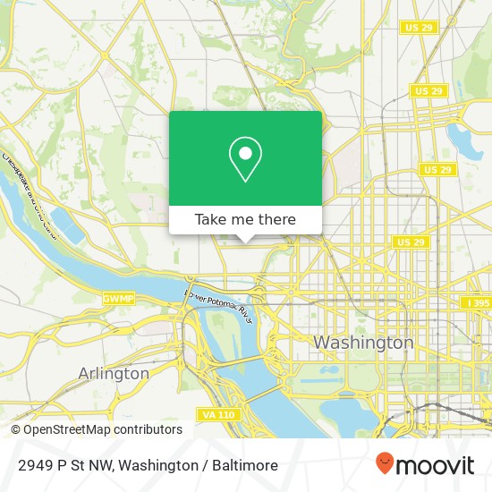 Mapa de 2949 P St NW, Washington, DC 20007