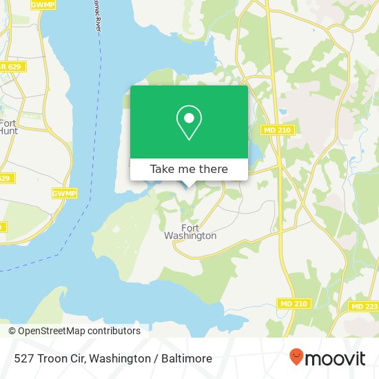 Mapa de 527 Troon Cir, Fort Washington, MD 20744