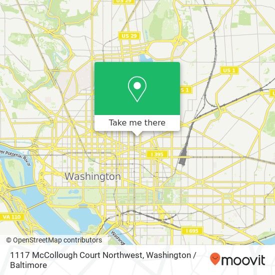 Mapa de 1117 McCollough Court Northwest, 1117 McCollough Ct NW, Washington, DC 20001, USA