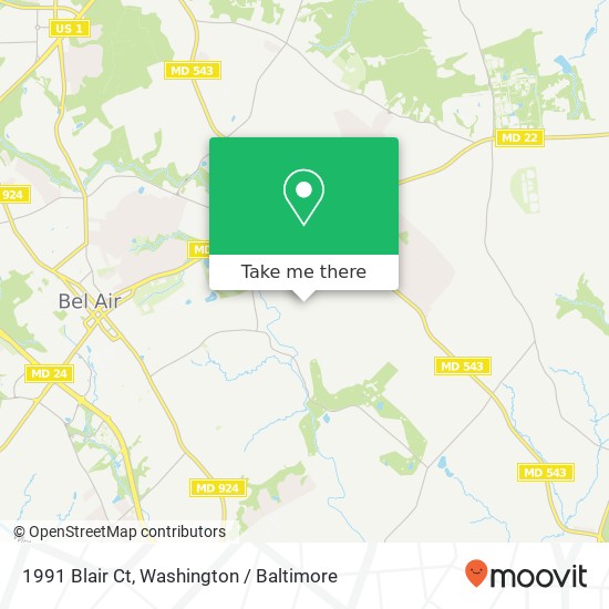 Mapa de 1991 Blair Ct, Bel Air, MD 21015