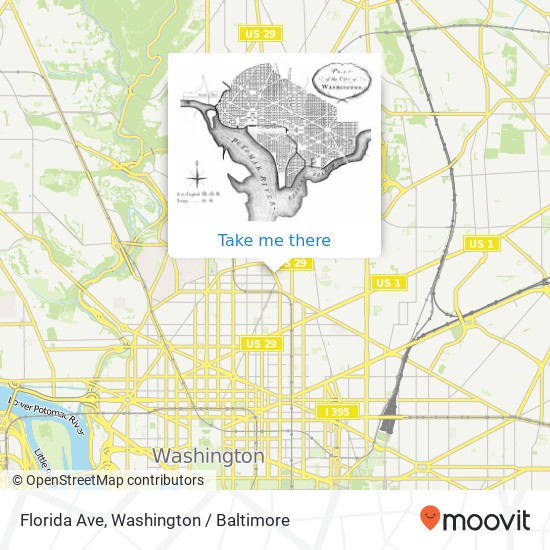 Mapa de Florida Ave, Washington, DC 20001
