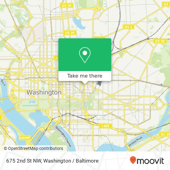 Mapa de 675 2nd St NW, Washington, DC 20001