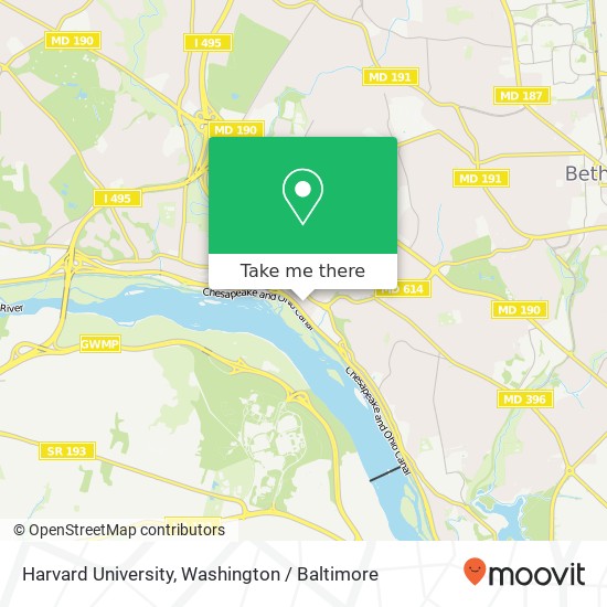 Mapa de Harvard University, Glen Echo, MD 20812